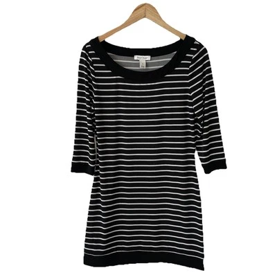 Vestido recto a rayas blanco y negro talla mediana WHITE HOUSE BLACK MARKET para mujer Foto 1 de 4