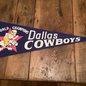 Vintage Dallas Cowboys Wimpel 29,5”x 12” Wold Champions 1972? Sehr schöner Zustand - Bild 1 von 6