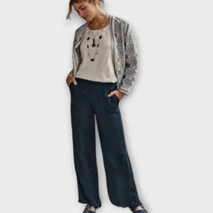 J. Jill Sand Washed Full Leg Breezy Silky Palazzo Pant Size Medium NEW!!! - Picture 1 of 8