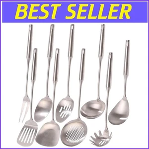 Versatile 9-Piece Stainless Steel Kitchen Utensils Set with Space-Saving Design - Picture 1 of 11