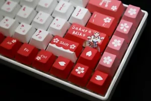 Vtuber Hololive JP Sakura Miko Theme PBT Keycaps (Japanese version) - Picture 1 of 4