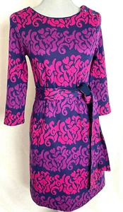 Vestido de Vaina Tejido LILLY PULITZER Fleur di Lis Talla S - Púrpura/Rosa - Mangas 3/4 - Imagen 1 de 5