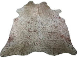 Alfombra de cuero de vaca lavada con ácido rosa apagado tamaño: 7,7' X 7,3' alfombra de piel de vaca rosa C-1194 - Imagen 1 de 9