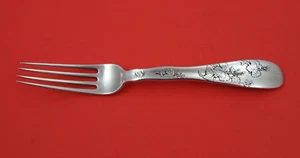 Lap Over Edge Acid Etched By Tiffany Sterling Dinner Fork w/ ivy leaves 8" - Picture 1 of 3