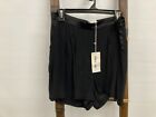 New Viktoria & Woods side zip relaxed fit Black Shorts Ladies Size 3/L RRP$179