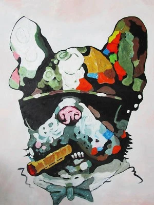 A0 A1 A2 A3 A4  poster print for glass frame pop art painting Dog Mafia Tony - Image 1 of 4