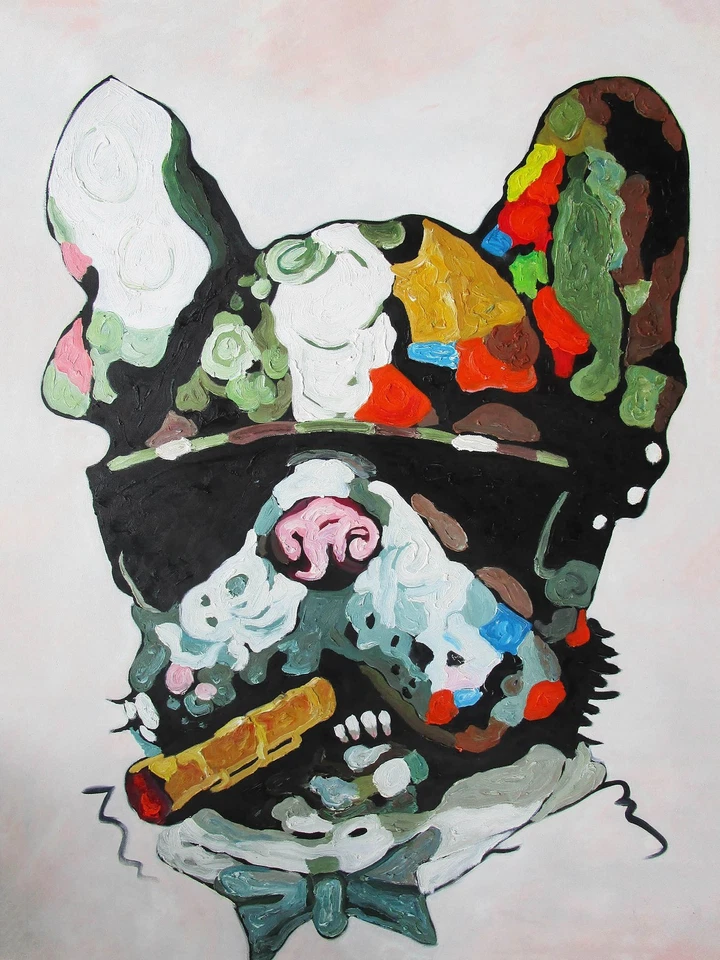 A0 A1 A2 A3 A4  poster print for glass frame pop art painting Dog Mafia Tony - Image 1 of 4