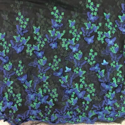 Vestido de novia de encaje floral mariposa tela bordada 3D disfraz de costura por yarda Foto 1 de 4