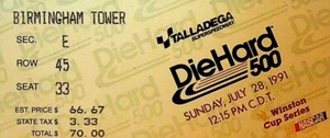Die Hard 500 NASCAR Racing Ticket Stub July 28 1991 - Picture 1 of 2
