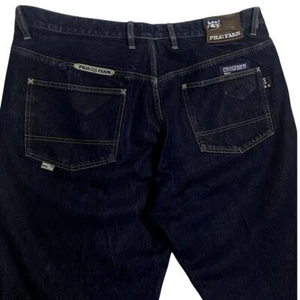 Vtg Phat Farm Denim Co Jeans Mens 40X34 Dark Wash Baggy Straight Logo Y2K Street - Picture 1 of 17