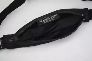 SPIbelt Basic Black Zippered Fanny Pouch - Size 24” - 47” Waist - Trail Running - Picture 1 of 3