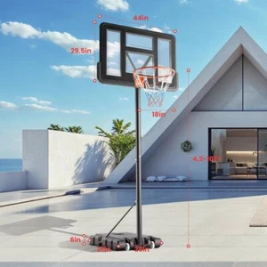 Basketball Hoop Outdoor Portable Goals Court System 4.2-10Ft Adjustable Height - Picture 1 of 5