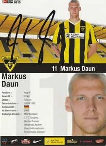 TSV Alemannia Aachen Autogrammkarte Markus Daun (11) 2009/10 Bundesliga untersch - Bild 1 von 1