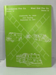 Brandywine Fire Co. 1977 -West End Fire Co. vivienda conjunta Coatsville PA folleto - Imagen 1 de 7