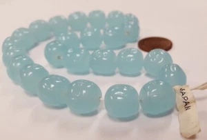 24 VIDRIO VINTAGE MARCA CEREZA JAPONESA CALCEDONIA AZUL 12mm. CUENTAS BARROCAS 4603T - Imagen 1 de 3