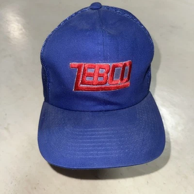 Sombrero de camionero de malla azul con logotipo de pesca Zebco de colección gorra de bola SnapBack caña de pescar Foto 1 de 4