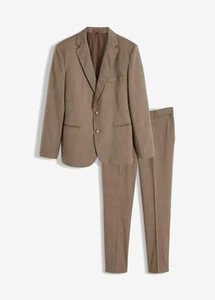 2-tlg Set Anzug Slim Fit Sakko und Hose Gr. 64 Beige Meliert Herrenanzug Neu - Bild 1 von 1