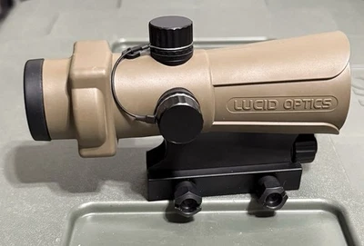 Lente mate Lucid Optics 34 mm estilo trijicon mira de punto rojo Picatinny FDE Foto 1 de 3