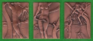 PLACAS/MEDALLAS ADÁN Y EVA de SALVIDOR DALÍ 3 piezas. JUEGO --- HIAABC - Imagen 1 de 1
