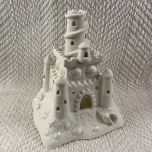 Partylite Sandcastle Tea Light Holder White Bisque Pearl Beach Sea Decor Retired - Picture 1 of 23