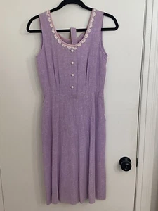Vintage Lavender Dress 1950’s XS Mid-century - Picture 1 of 5