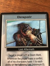 DESPAIR BABYLON 5 CCG RARE CARD NEAR MINT NEVER PLAYED WITH DELUXE EDITION