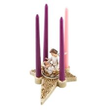 Advent Candle Holder ~ Baby Jesus and Angel Nativity Scene (2 piece)