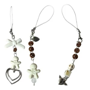 Simple Button Beaded Heart Hangings Pendant Phone Strap Cute Bag Decoration - Zdjęcie 1 z 11