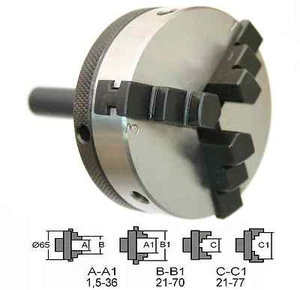 22709 GG-Tools Dreibackenfutter 65mm Zylinderschaft 12mm - Picture 1 of 1