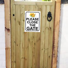 Please Close The Gate Yellow Lillys Metal Gate Sign Plaque 150mm x 200mm 890H1