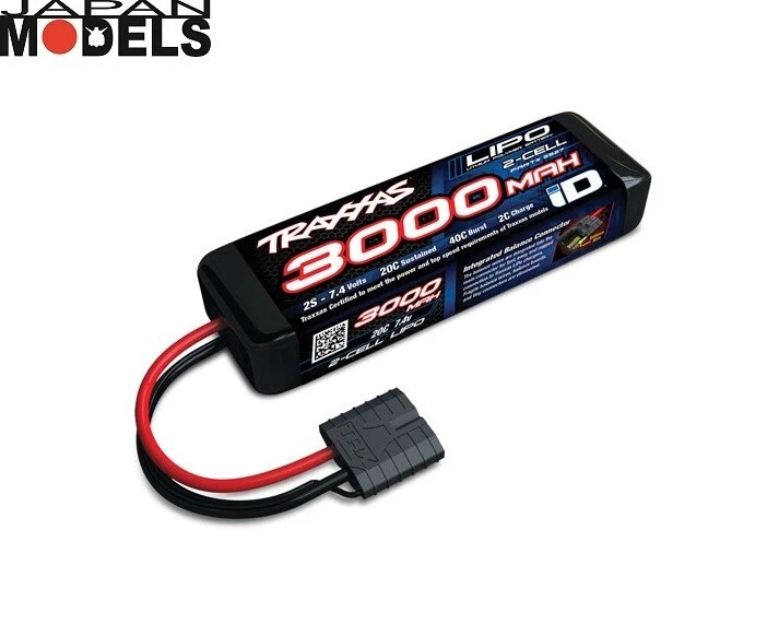 Batteria Lipo 2S 7.4 Volts TRAXXAS 3000Mah ID 20C 2C 1/8 1/10 Traxxas #2827X Rc - Immagine 1 di 1