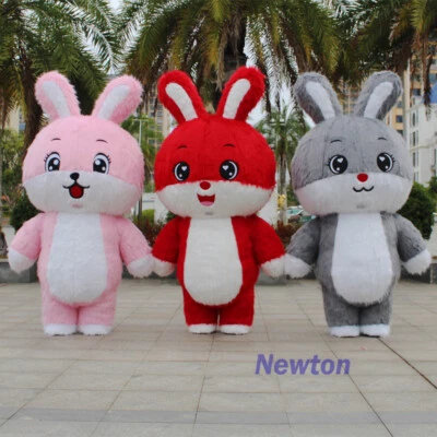 Inflatable Plush Rabbit Mascot Costume Cosplay Party Outfits Walking Toy - Image 1 of 4