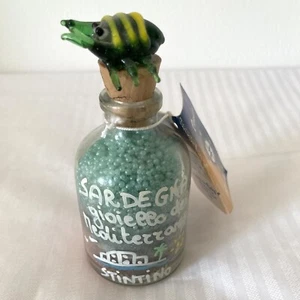 Green Sardegna Sardinia Crab Sand Bottle Island Decoration Ornament Glass Decor - Picture 1 of 4