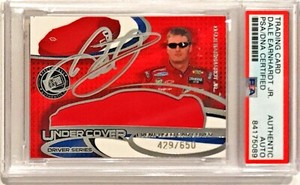 2004 Press Pass Dale Earnhardt Jr Race Used Car Cover Signed Auto Card PSA/DNA