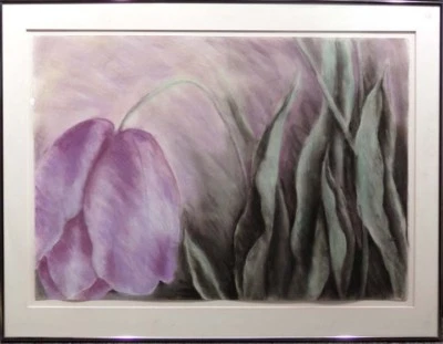 Nancy Denison "Tulipán Gaston" Original Pastel Dibujo Firmado a Mano Haz una Oferta Foto 1 de 3