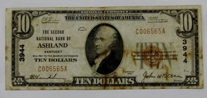 Ashland, KY - 1929 $10 Il secondo NB - CH# 3944 - Foto 1 di 2