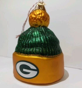 Rare NFL Green Bay Packers Top Hat Snowman Blown Glass Ornament - Picture 1 of 10