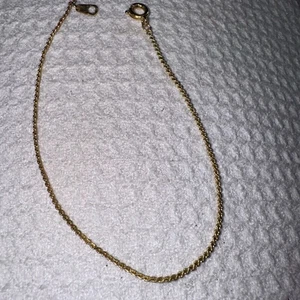 18 kt. Yellow Gold Plated Thin Serpentine 7” Bracelet Vintage - Picture 1 of 3