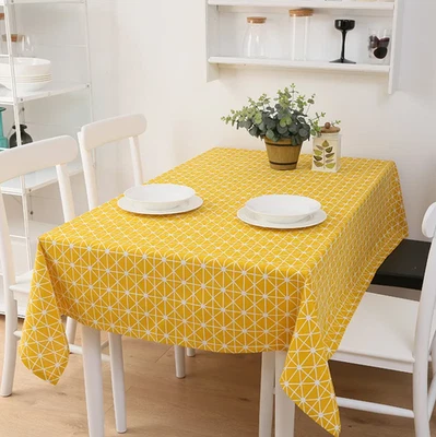 Lattice Pattern Rectangular Waterproof Tablecloth Ideal for Coffee Tables - Image 1 of 3