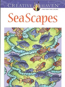 SeaScapes - A Creative Haven Malbuch für Erwachsene aus Dover Publikationen, NEU PB - Bild 1 von 4