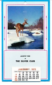ORIGINAL VINTAGE 1973 THE SILVER CLUB ADVERTISING CALENDAR - PICTURE OF A DEER - Picture 1 of 1