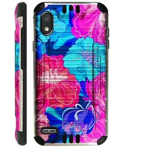 SILVERGUARD For TCL A2X A2 A1 Hybrid Phone Case Cover HIBISCUS BLUE FLOW - Zdjęcie 1 z 3