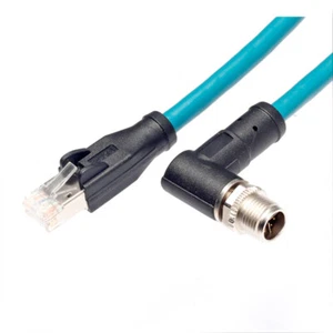 M12 8 Pin 8P Sensor Connector X Code to Plug RJ45 Ethernet CTA6 Waterproof Cable - Picture 1 of 11