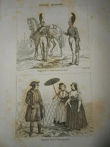 1836 GRAVUR DRACHEN KAISERLICHE GARDE RUSSLAND EINWOHNER SACHSEN HERMANNSTADT - Bild 1 von 4