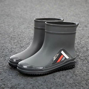 Mens Ankle Height Garden Work Boots Insulated Rain Snow Boots - Picture 1 of 14