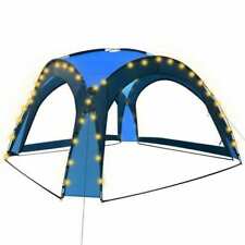 vidaXL Party Tent with LED and 4 Sidewalls - 3.6x3.6x2.3m, Blue