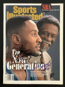 Bill Russell Signed Sports Illustrated 11/8/93 No Label Alonzo Mourning Auto JSA - Picture 1 of 5