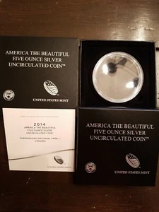 2014 P Shenandoah 5oz Silver US Mint Box Coa & Capsule ( NO COINS ) - Picture 1 of 2