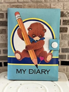 Diario de colección diario oso de peluche libro de fechas *SIN USAR* cierre a presión lindo regalo usado en excelente estado - Imagen 1 de 9