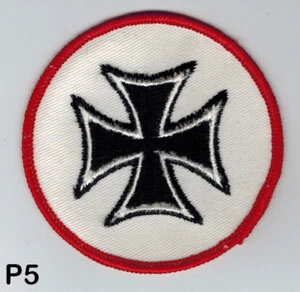 VINTAGE SURFER IRON CROSS PATCH 3” ORIGINAL RED WHITE & BLACK NOS 60's - Picture 1 of 1